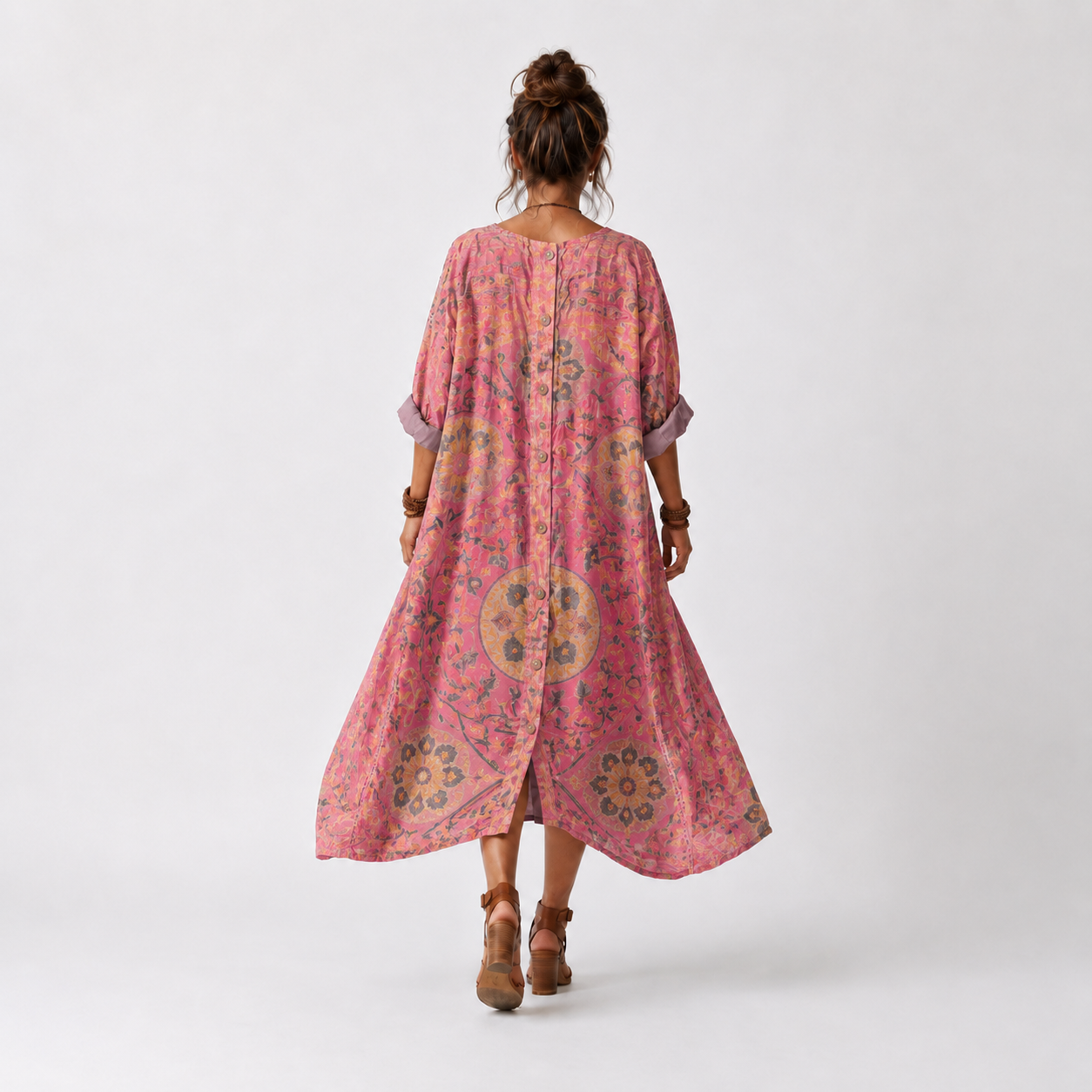 Tilda | Vestido Midi Estampado Relajado con Bolsillos