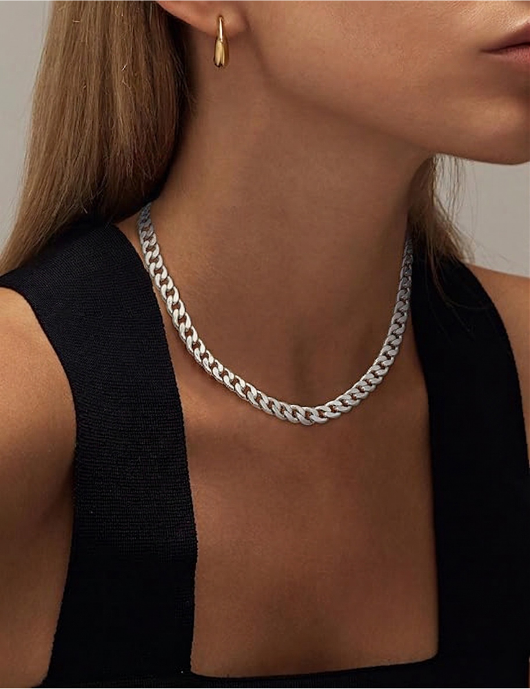 <strong>Collar Grueso Cubano Cadena | Oro</strong>