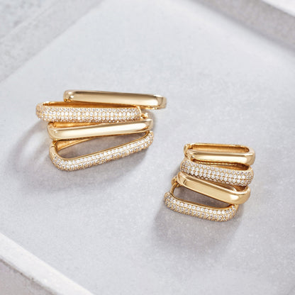 <p>Aretes de Aro Pavé Icon | Oro</p>