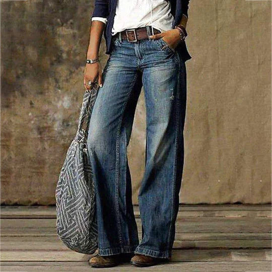 Lina - Jeans anchos de estilo retro