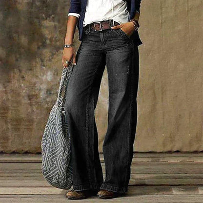 Lina - Jeans anchos de estilo retro