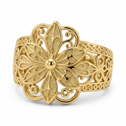 <p>Anillo Flor Vintage en <strong>oro</strong></p>