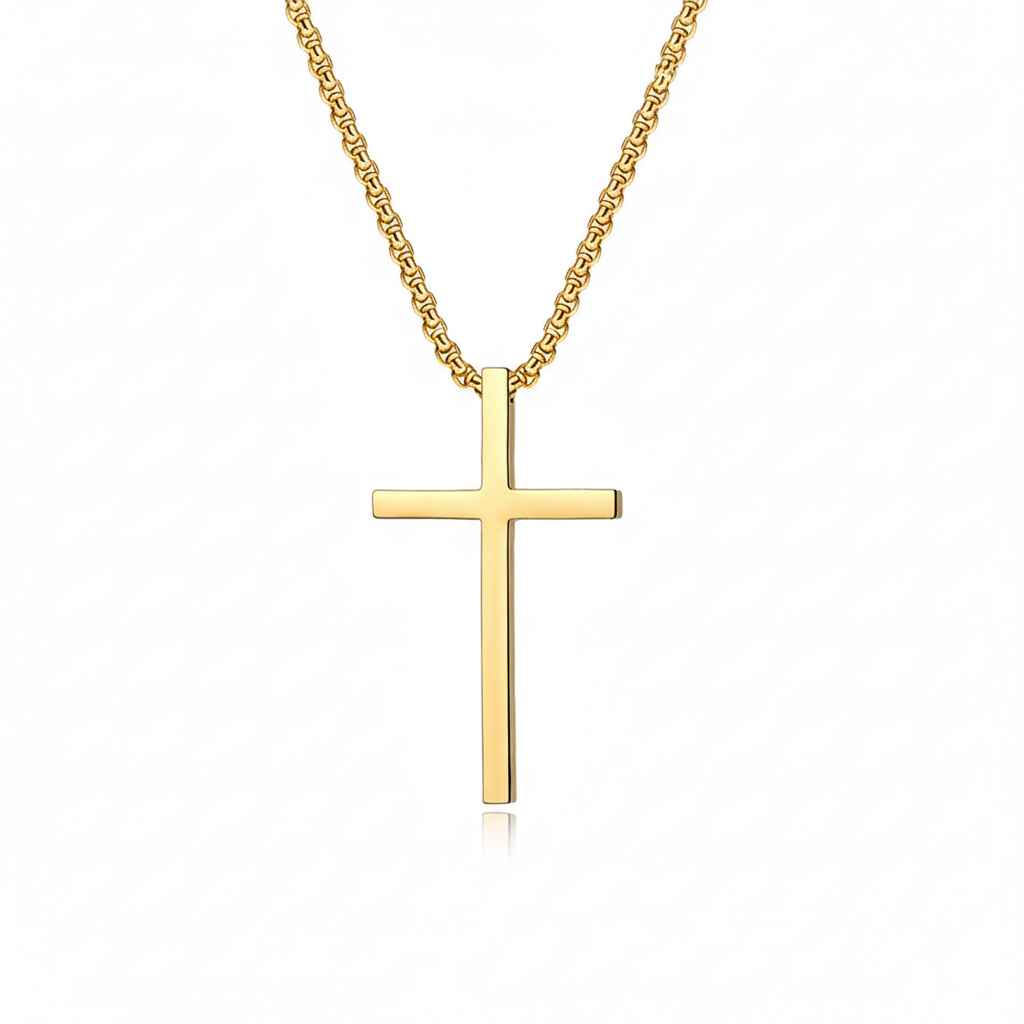 <p>Collar Cruz en Montura | Oro</p>