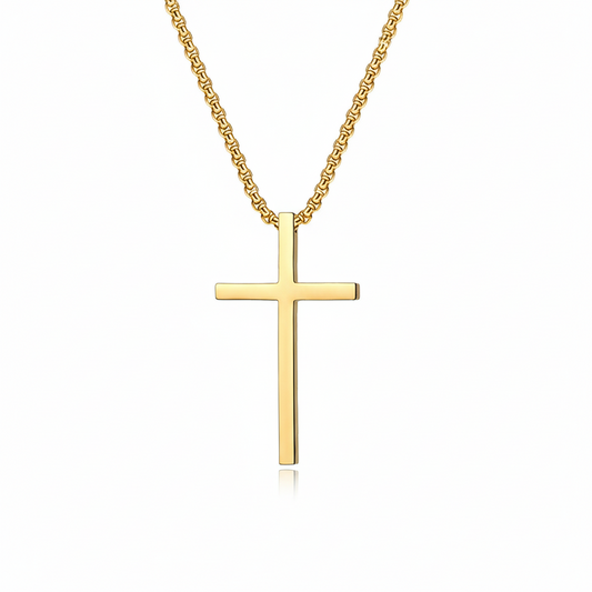 <p>Collar Cruz en Montura | Oro</p>