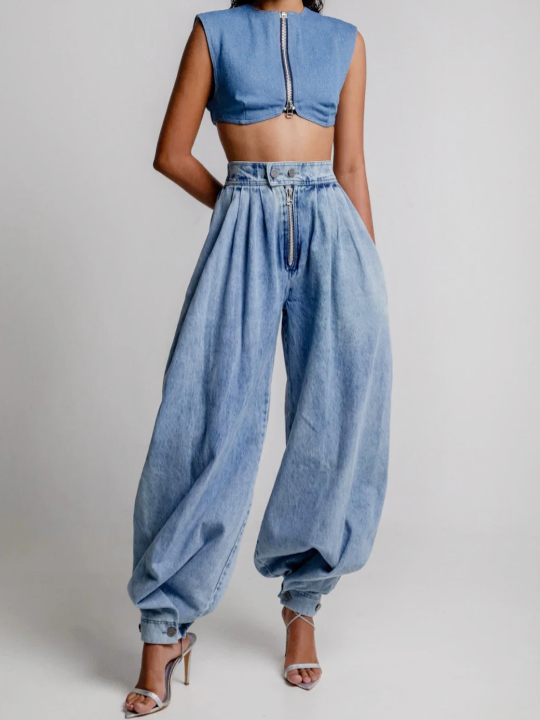 Una | Jeans balones de tiro alto