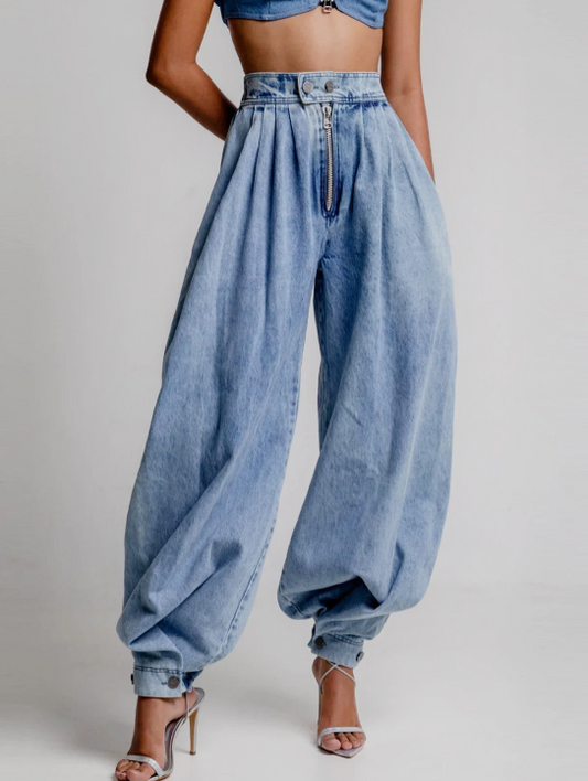 Una | Jeans balones de tiro alto