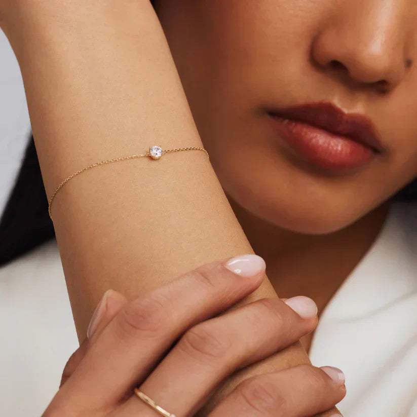 Cléa Pulsera con Piedra Moissanite | Oro