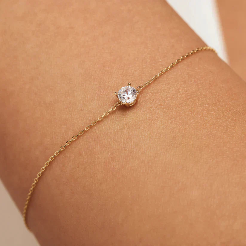 Cléa Pulsera con Piedra Moissanite | Oro