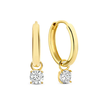 Larmes de Lune Aretes de Aro con Piedra | Oro
