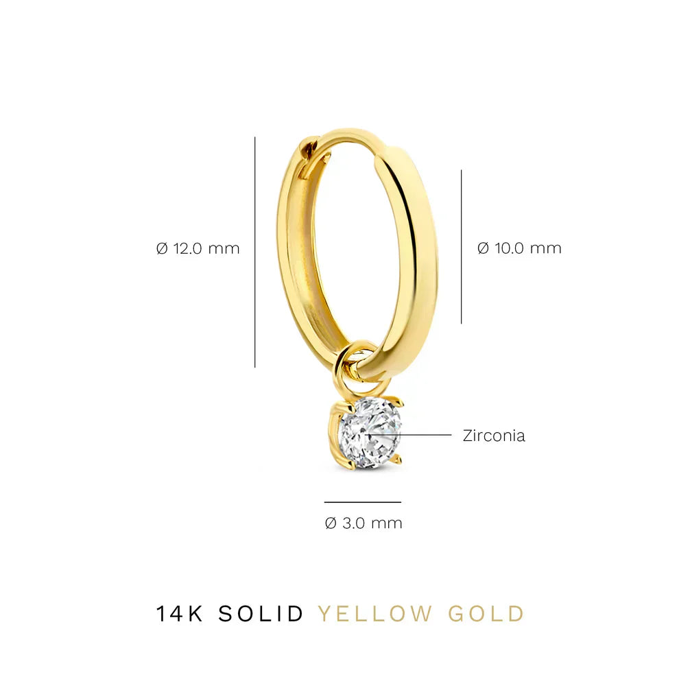 Larmes de Lune Aretes de Aro con Piedra | Oro