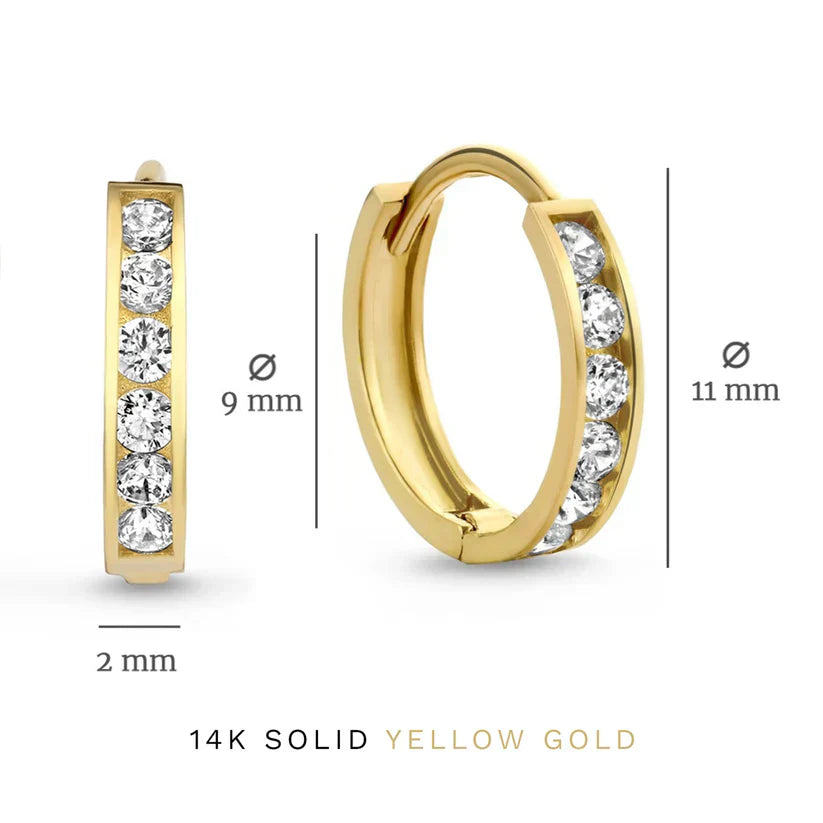 Dara Brillane Conjunto de Aretes con Piedra | Oro