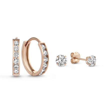 Dara Brillane Conjunto de Aretes con Piedra | Oro
