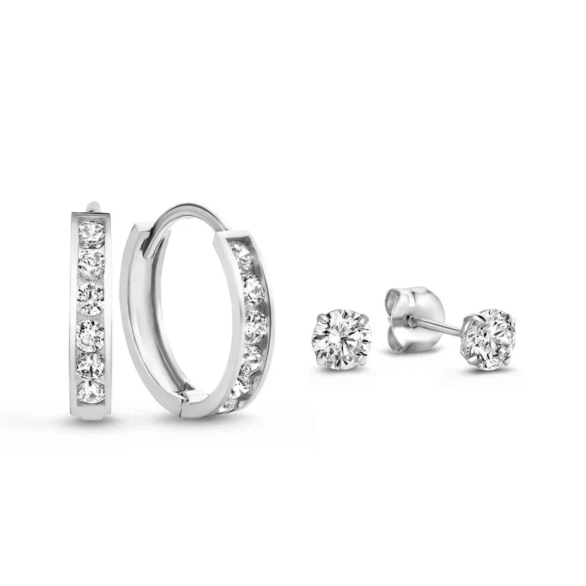 Dara Brillane Conjunto de Aretes con Piedra | Oro