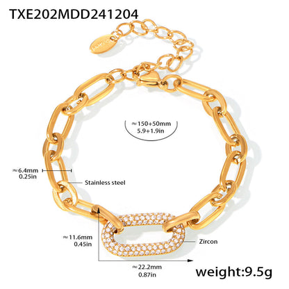 <strong>Conjunto de Joyería Cadena Gruesa con Pavé | Oro</strong>