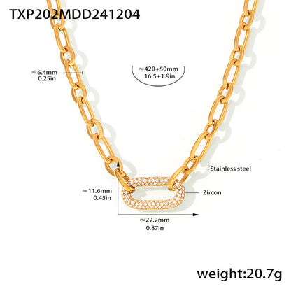 <strong>Conjunto de Joyería Cadena Gruesa con Pavé | Oro</strong>