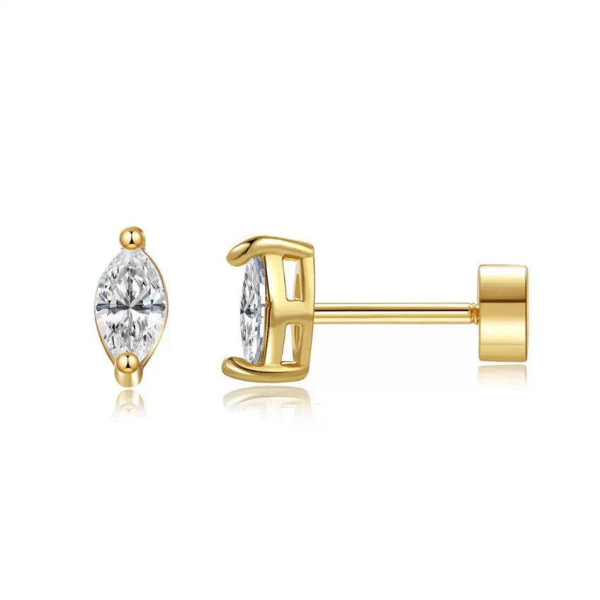 <p>Aretes de Perno Corte Pera | Oro</p>