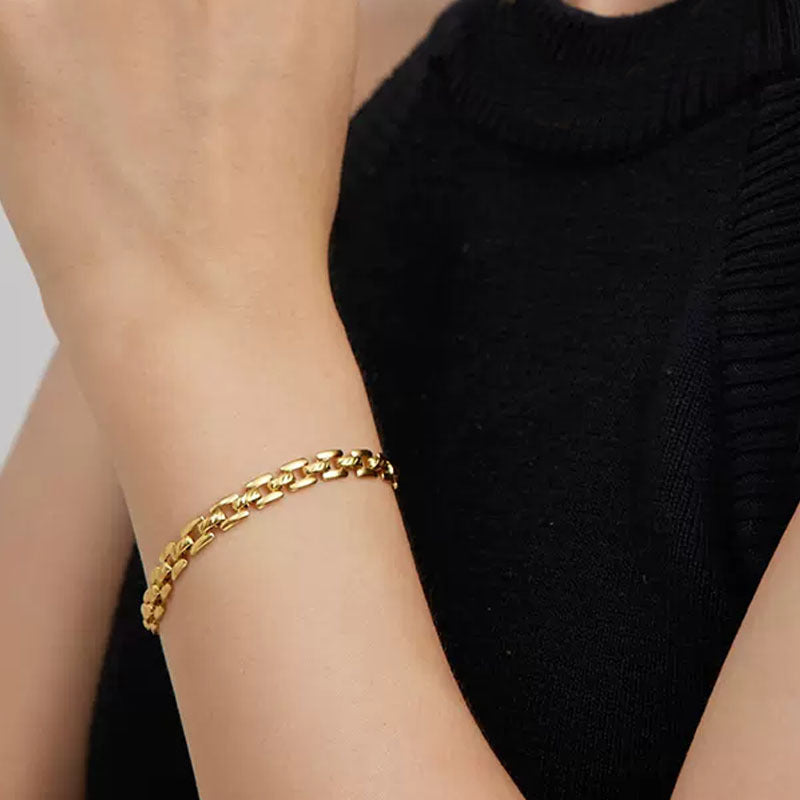 <strong>Pulsera de Cadena con Reloj | Oro</strong>