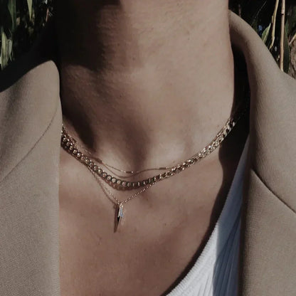 <strong>Collar de Cadena de Eslabones Planos | Oro</strong>