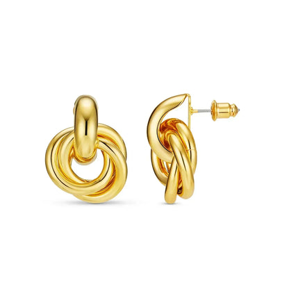 <p>Aretes Trenzados Statement | Oro</p>