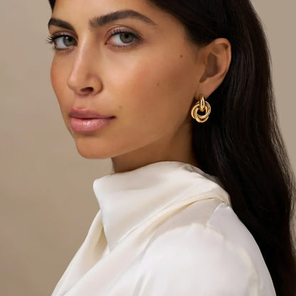 <p>Aretes Trenzados Statement | Oro</p>