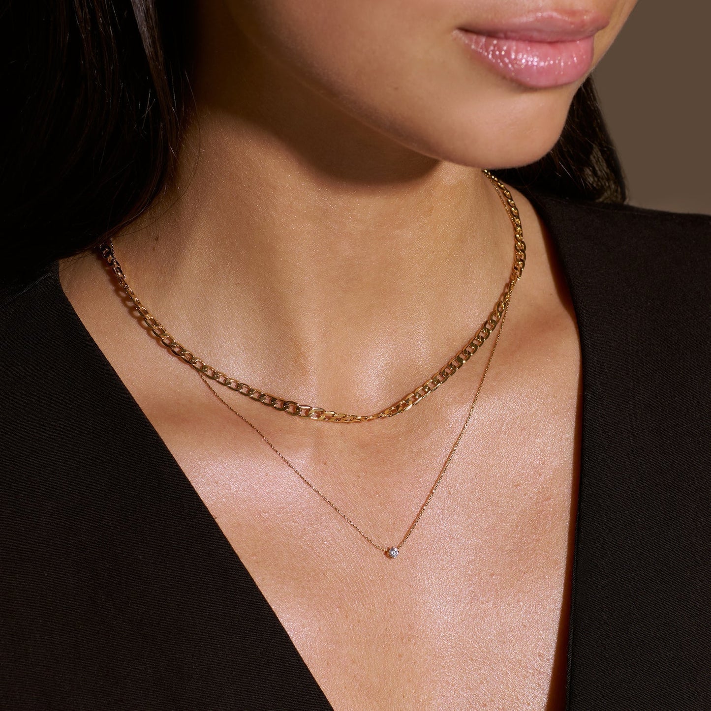 <strong>Collar de Cadena de Eslabones Planos | Oro</strong>