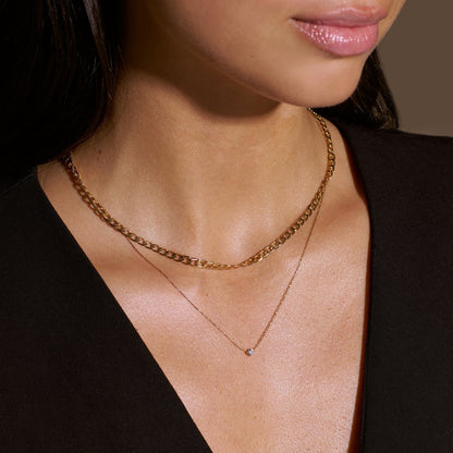 <strong>Collar de Cadena de Eslabones Planos | Oro</strong>