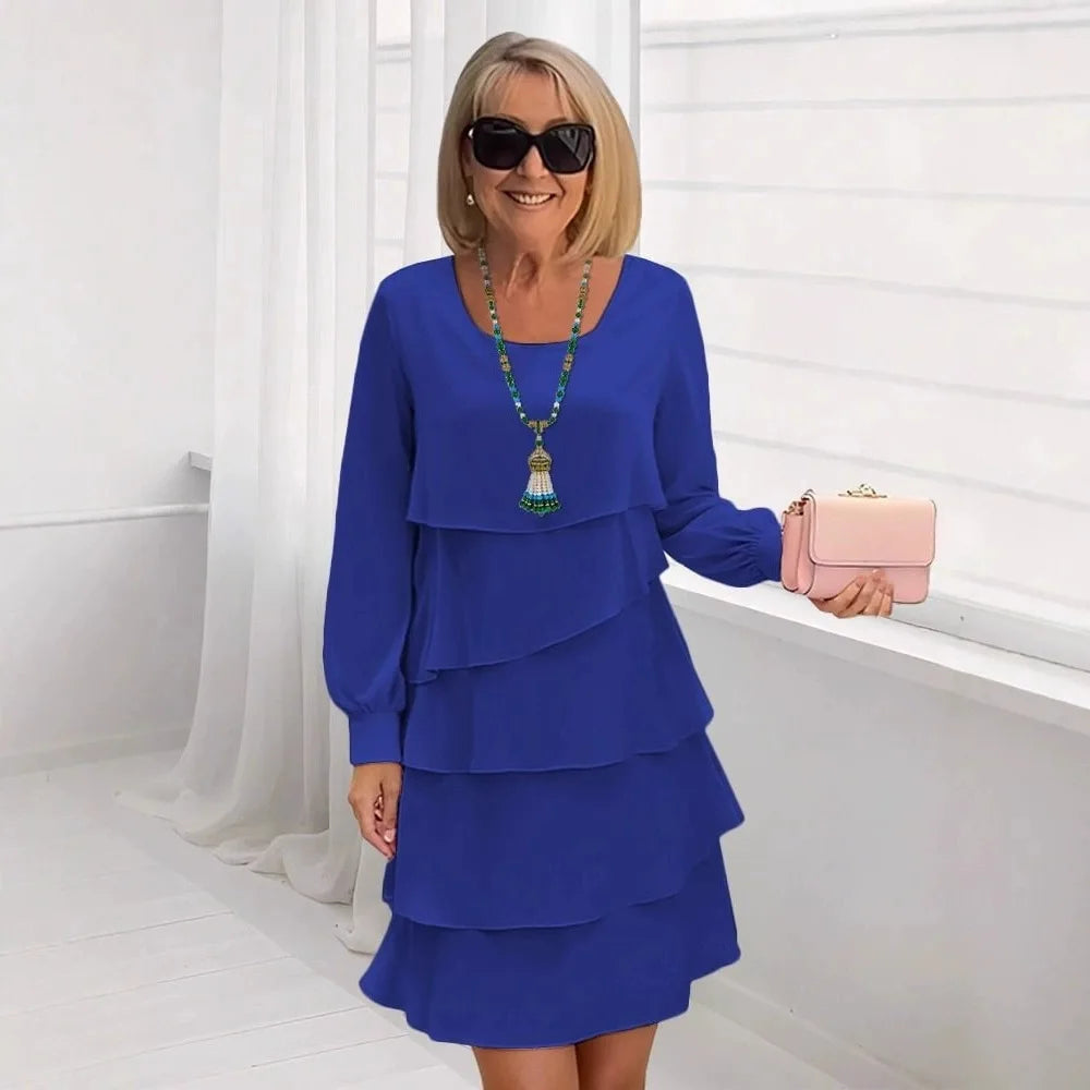 Margaret | Vestido Elegante con Volantes y Manga Larga