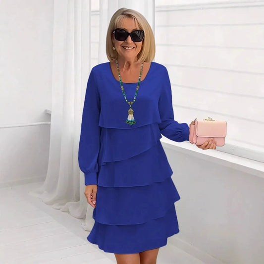 Margaret | Vestido Elegante con Volantes y Manga Larga