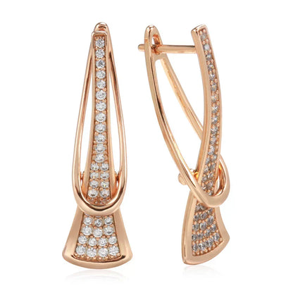 <p>Aretes de Cristal Radiante en Capas | Oro</p>