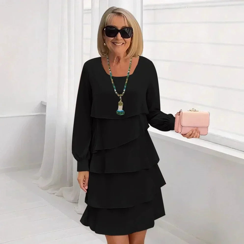 Margaret | Vestido Elegante con Volantes y Manga Larga