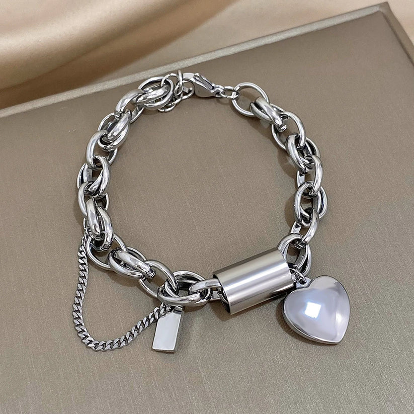 Gruba Pulsera Corazón | Oro