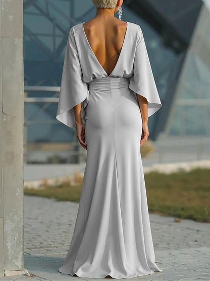Clara | Elegante vestido con escote en V y espalda descubierta