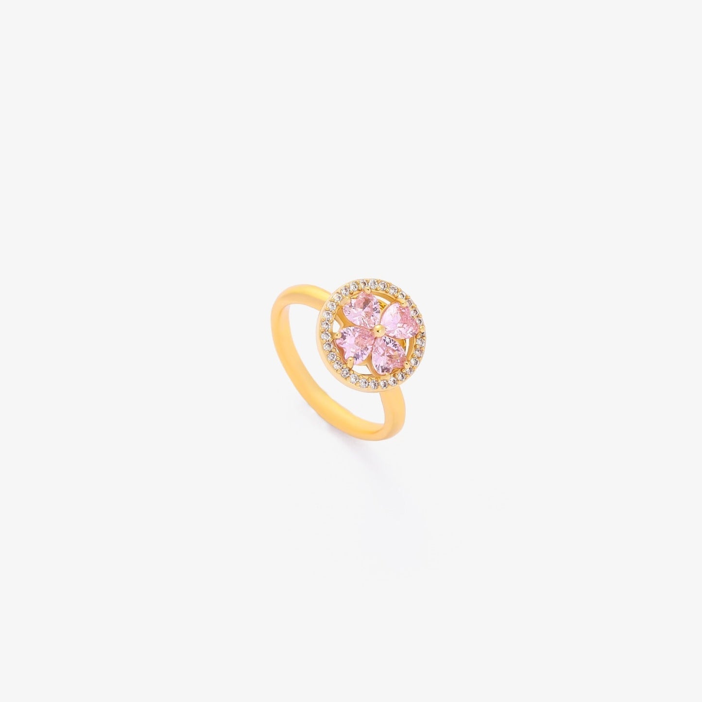 Giratorio Anillo Rosa Floreciente Corazón | Oro