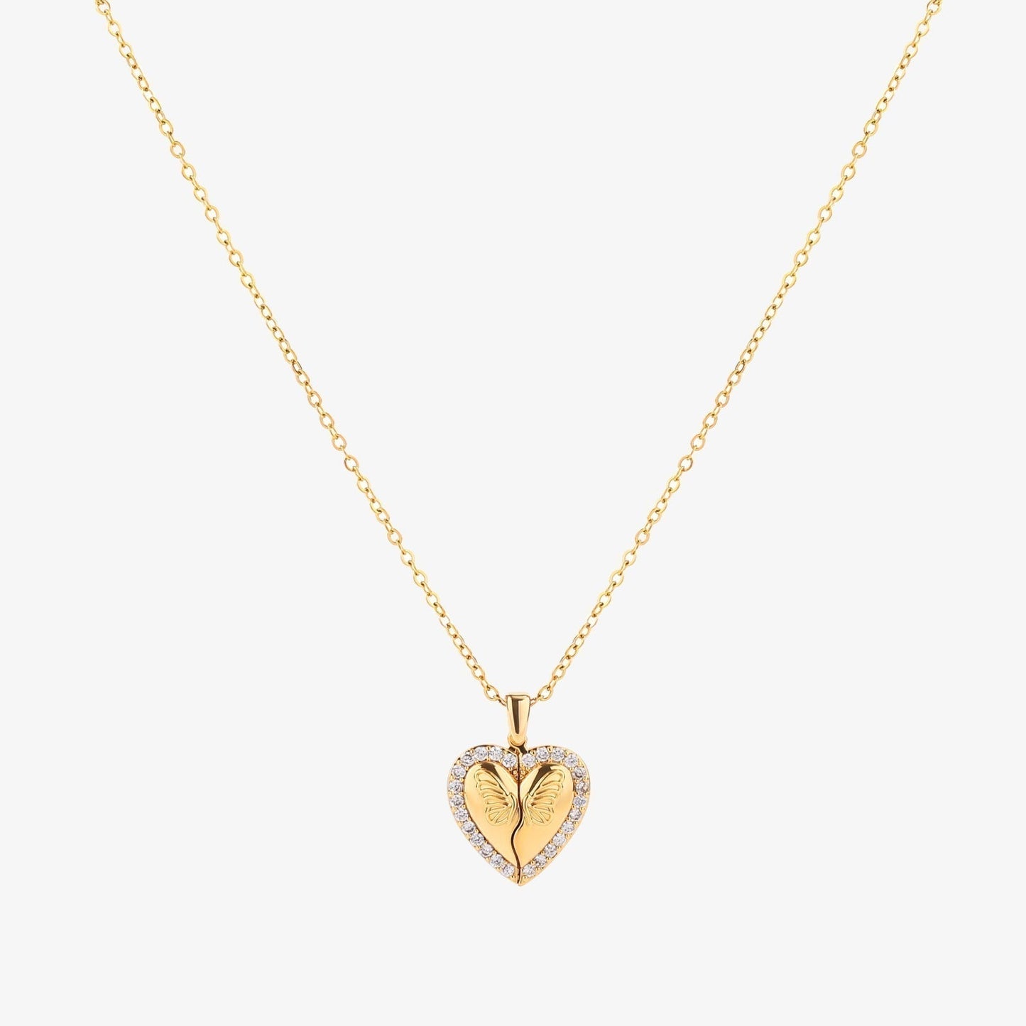 <p>Collar Corazón y Mariposa | Oro</p>