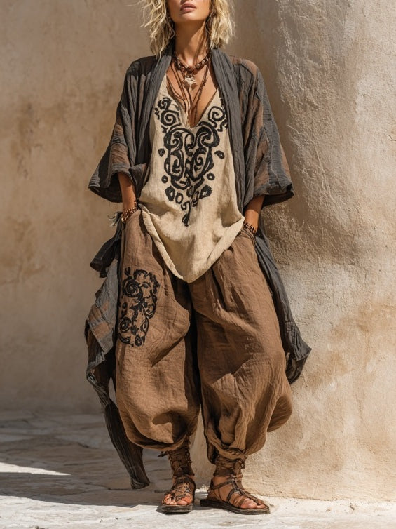 Margaret | Conjunto de tres piezas con diseño artístico bohemio