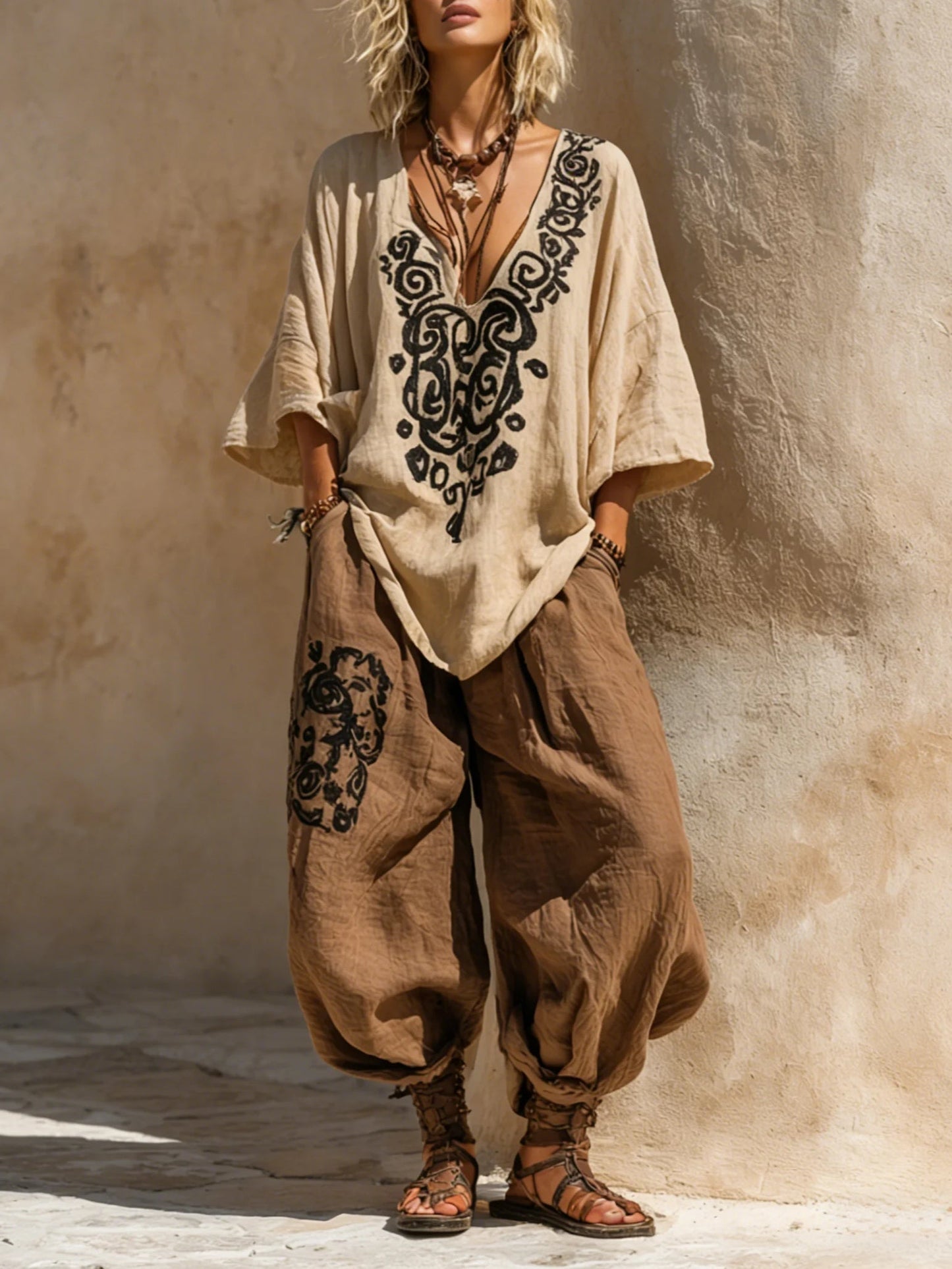 Margaret | Conjunto de tres piezas con diseño artístico bohemio