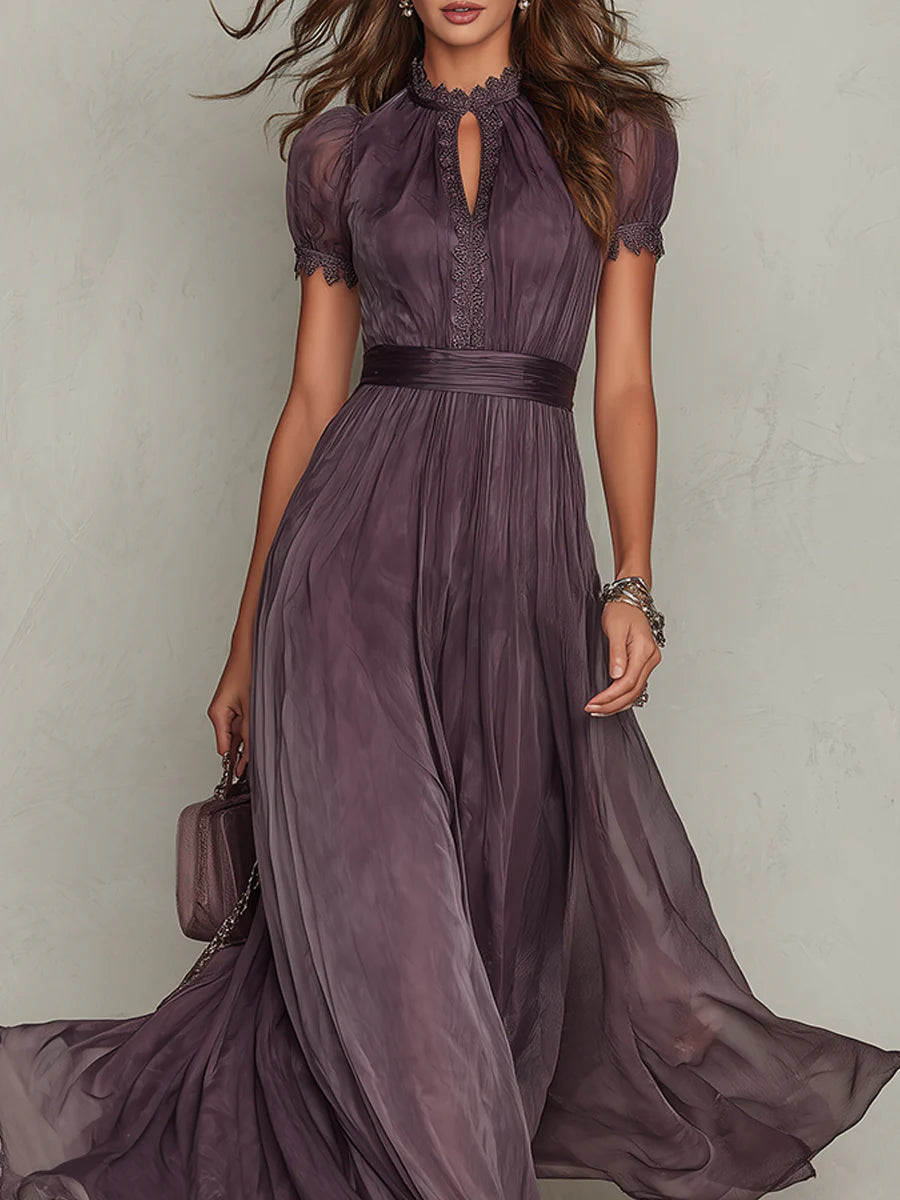 Ashley | Elegante vestido maxi de chiffon en estilo vintage