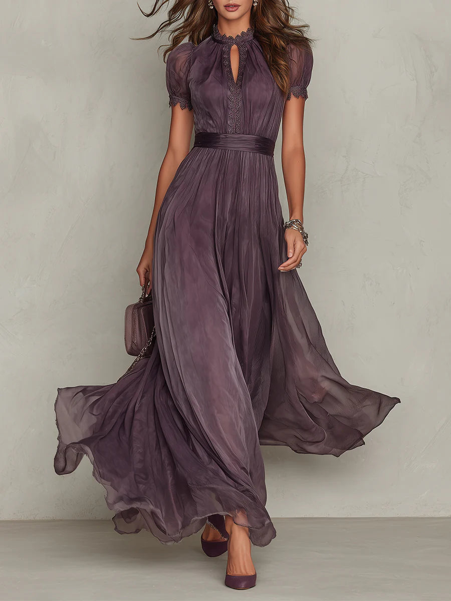 Ashley | Elegante vestido maxi de chiffon en estilo vintage
