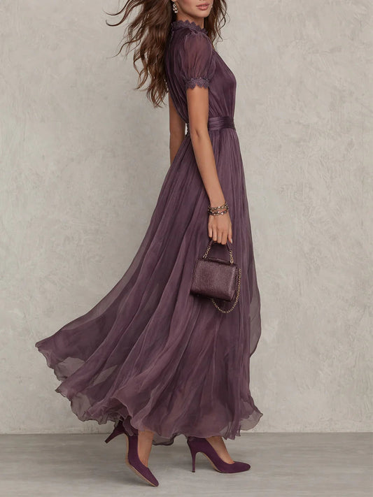 Ashley | Elegante vestido maxi de chiffon en estilo vintage