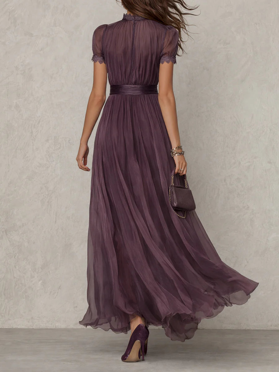 Ashley | Elegante vestido maxi de chiffon en estilo vintage