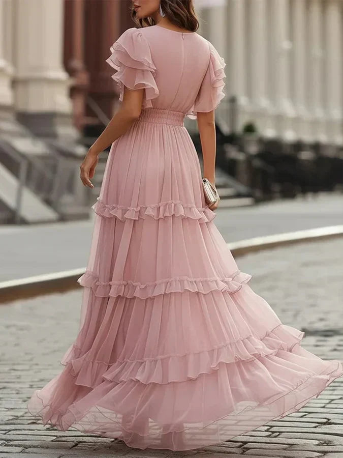 Zoe | Vestido maxi elegante rosa claro para boda