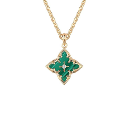 Collar con Colgante Trébol Esmeralda | Oro