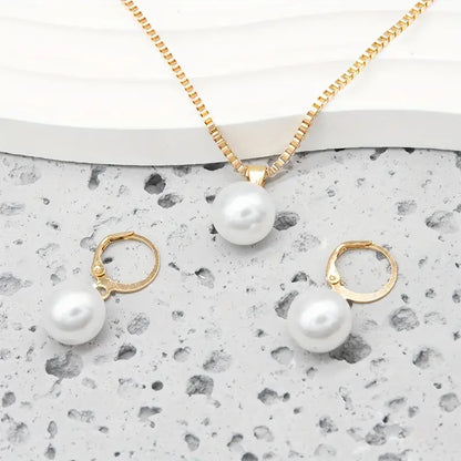 Golden Grace Conjunto de Joyería con Perlas | Oro