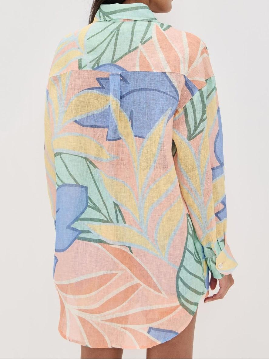 Amandine | Conjunto con shorts en hojas tropicales