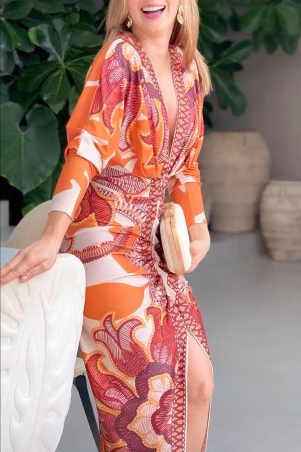 Eva | Vestido midi con mangas dolman en un diseño único