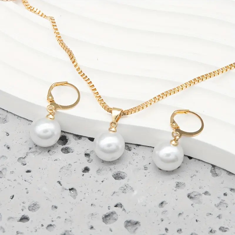Golden Grace Conjunto de Joyería con Perlas | Oro