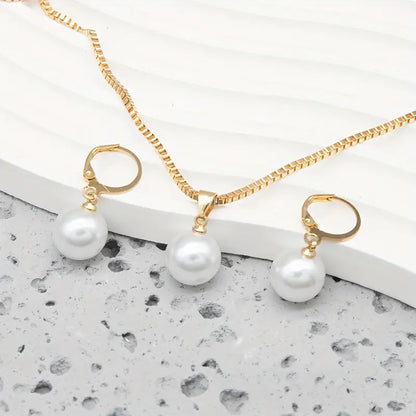Golden Grace Conjunto de Joyería con Perlas | Oro