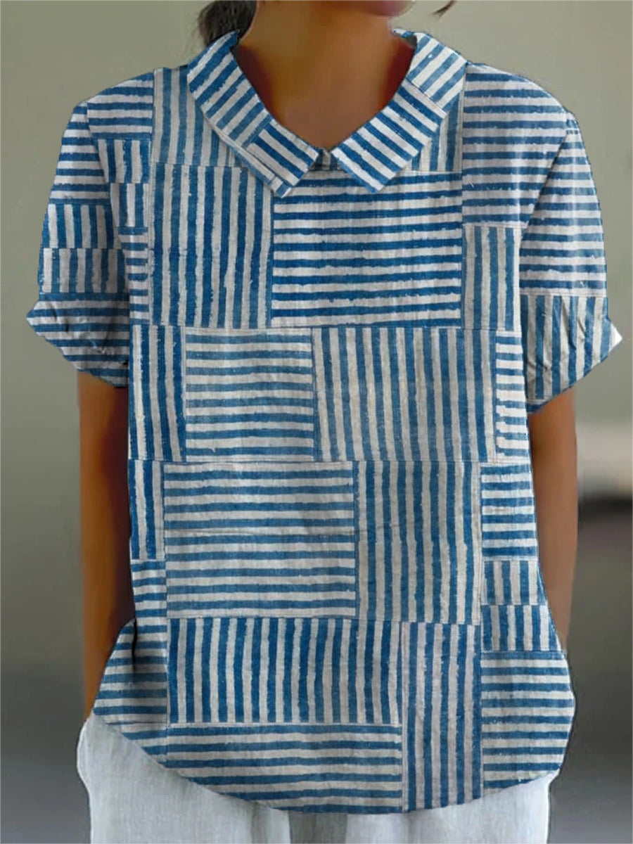 Amelia | Camisa patchwork a rayas