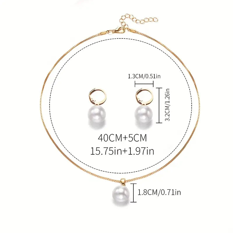 Golden Grace Conjunto de Joyería con Perlas | Oro