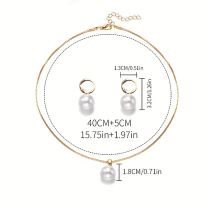 Golden Grace Conjunto de Joyería con Perlas | Oro